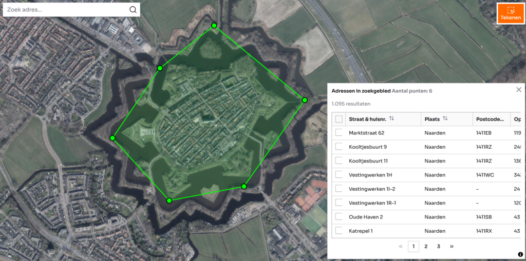 vastgoedkaart lead selectie