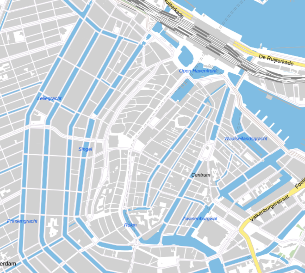 Map of the Amsterdam canal belt
